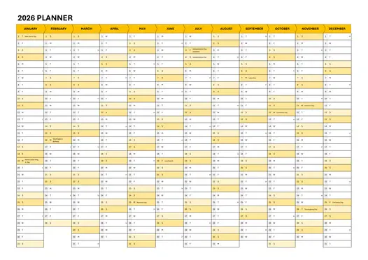 orange 2026 planner